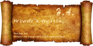 Hrivnák Ancilla névjegykártya